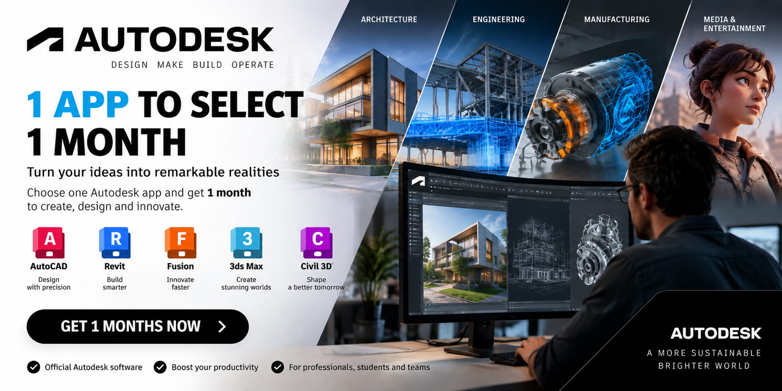 AutoDESK - 1 App To Select ( 1 Month )