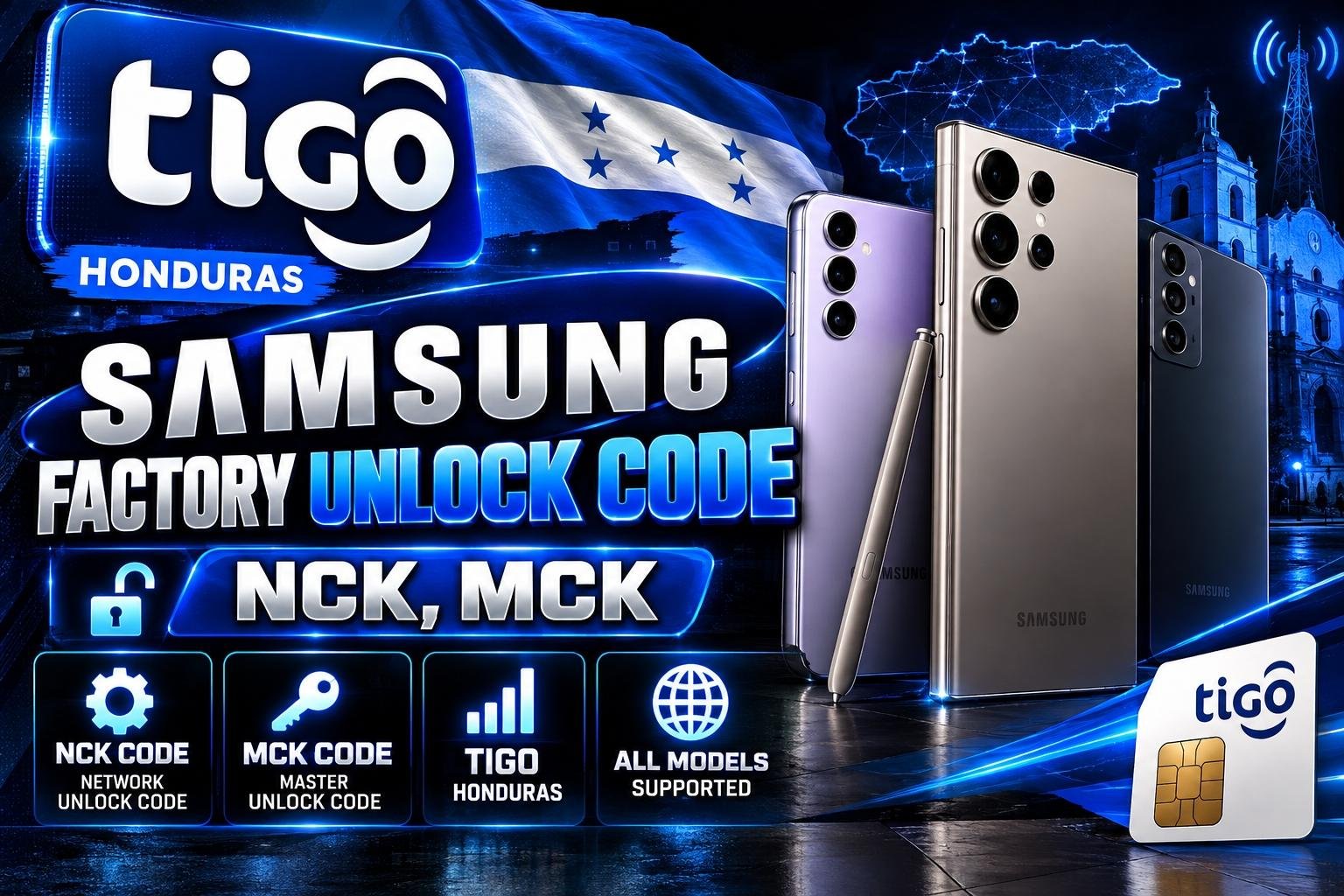 Tigo Honduras  - Samsung Factory Unlock Code NCK,MCK