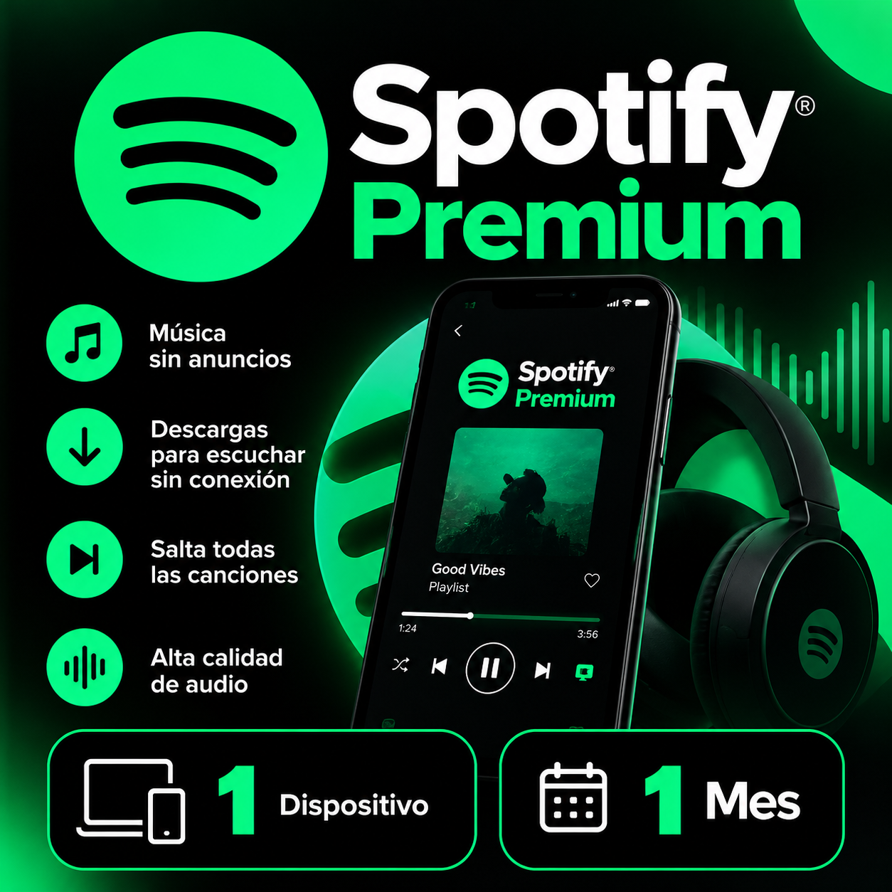 SPOTIFY PREMIUM - [1 Dispositivo] [1 Mes] 