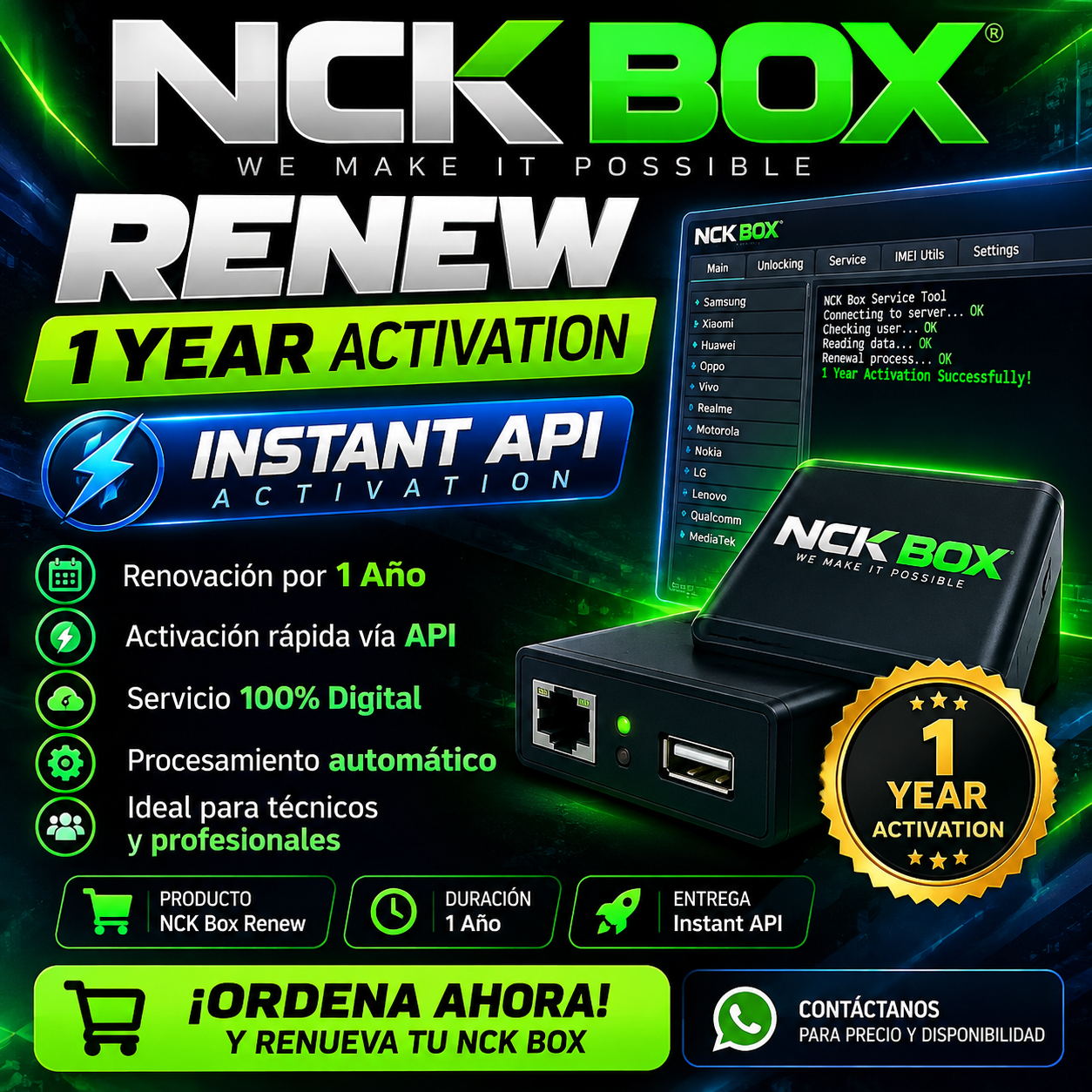 Nck Box Renew 1 Year Activation  [instant Api]