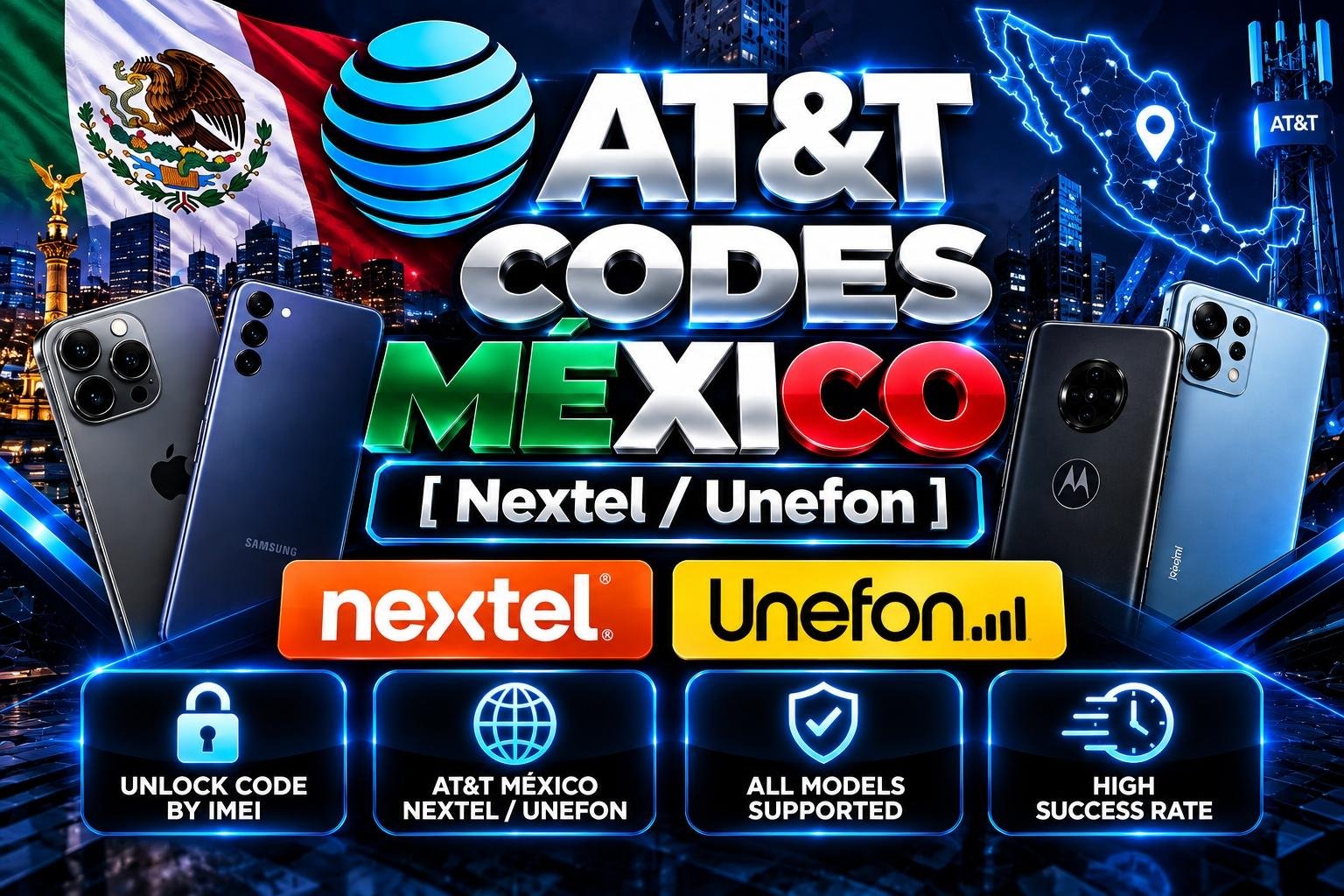 Codes AT&T México [Nextel / Unefon] [Clean] ⚡ Instant 24/7⚡