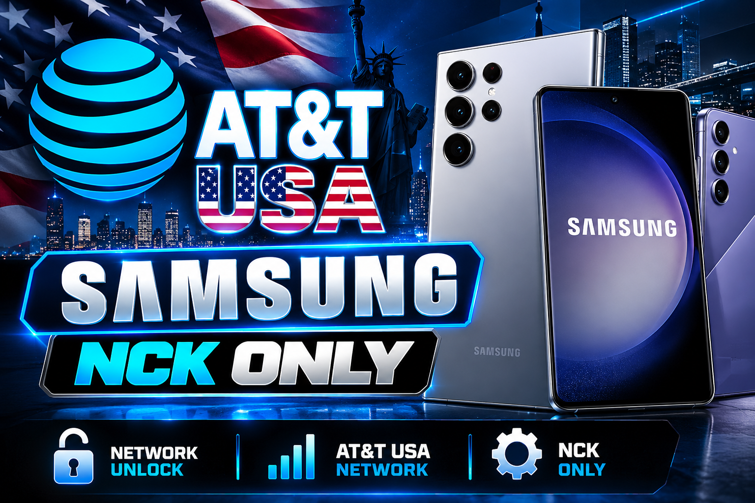 AT&T USA  Samsung Unlock Code (NCK Only) – Fold 7 / Fold 6 / Flip 7 / Flip 6 – [ Clean + Financed 100%  ]⚡5-20 Days  SI NO PIDE NCK NO PROCESAR