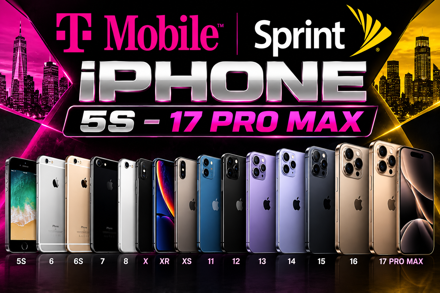 T-Mobile / Sprint | iPhone 5S–17 Pro Max | SOURCE 2 ✅ 6-48 HORAS SPRINT, METRO Y T-MOBILE