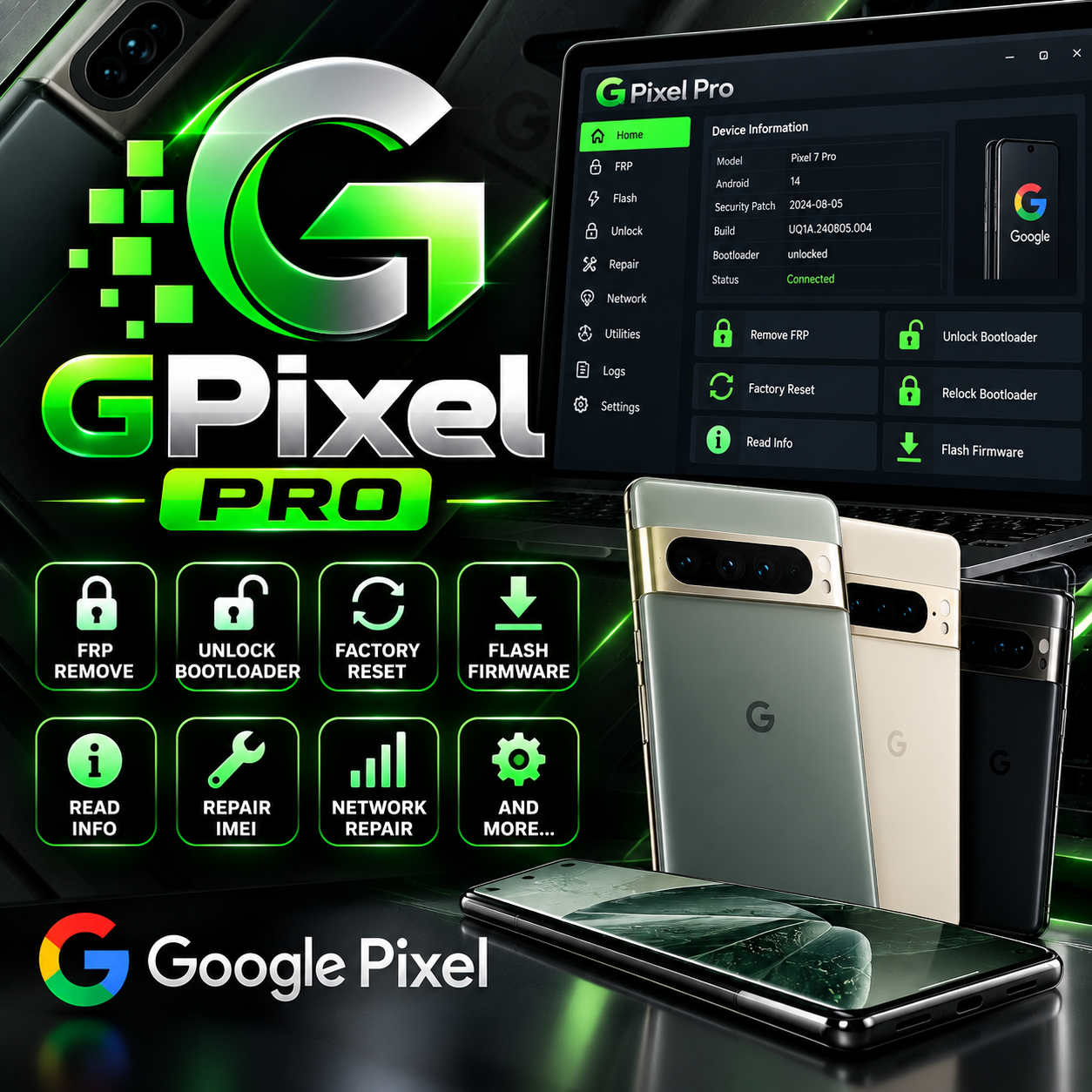 GPixel Pro [Google Pixel Tool] + [Network Unlock , Imei repair, MDM , IT Admin] Existing User