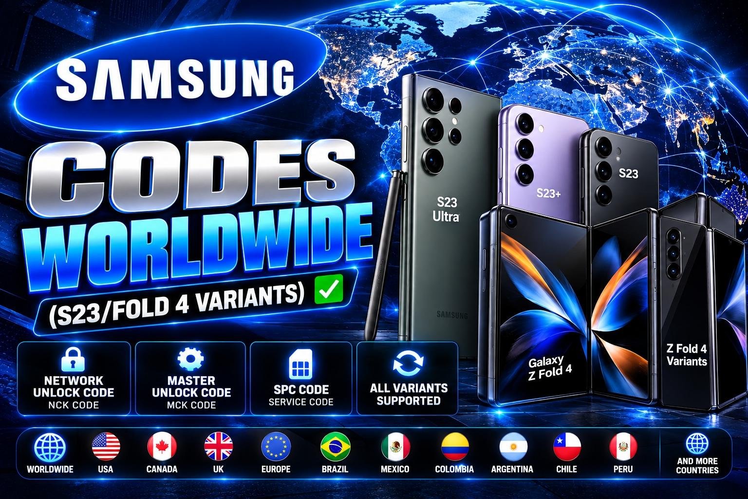 Samsung Codes WORLDWIDE (S23/FOLD 4 Variants) ✅