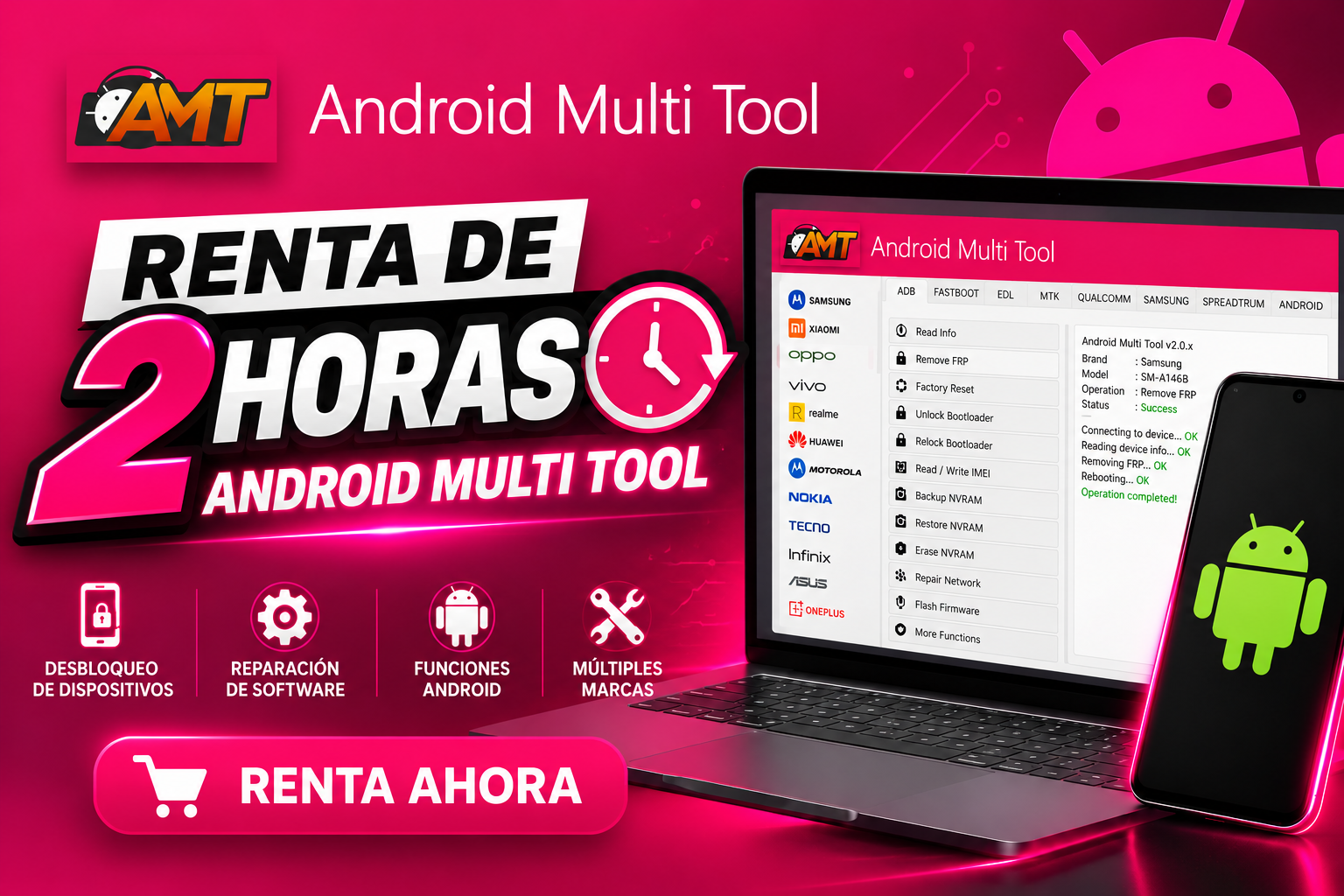 ANDROID MULTI TOOL [2 HORAS] AMT RENTA 2 HORAS AMT