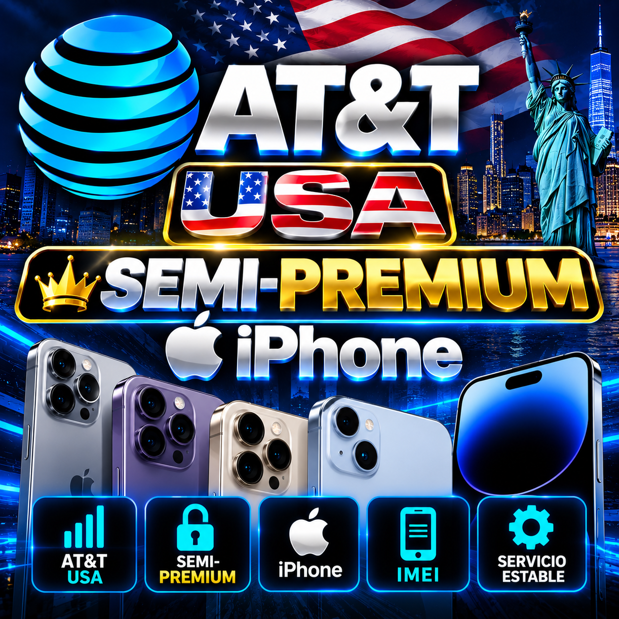 AT&T IPHONE SEMI PREMIUM - IPHONE 6S TO 14 PRO MAX 100% RATIO [PRIORITY SLOTS] [DIRECT SOURCE] ✅ Wrong Model No Refund - USDT ONLY