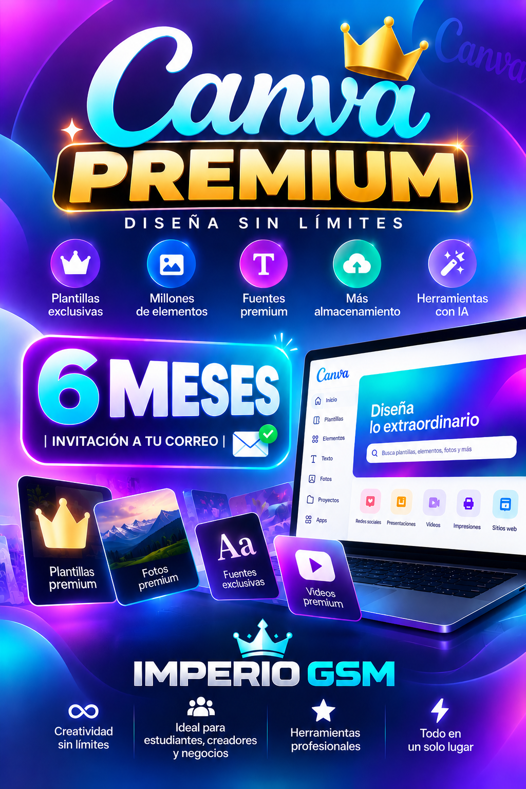 CANVA PREMIUM POR 6 MESES  | INVITACION A TU CORREO ✅  ♨️ HOT PRICE ♨️