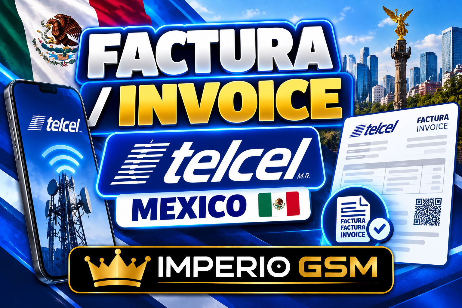 Factura  / Invoice Telcel Mexico   - Entrega como Salga : Factura , nota de Venta, Fac de empresa o persona fisica ✴️PROVEEDOR 2✴️  ✅ONLINE ✅