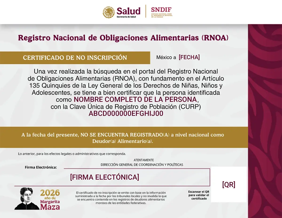 CONSTANCIA NO DEUDOR ALIMENTICIO