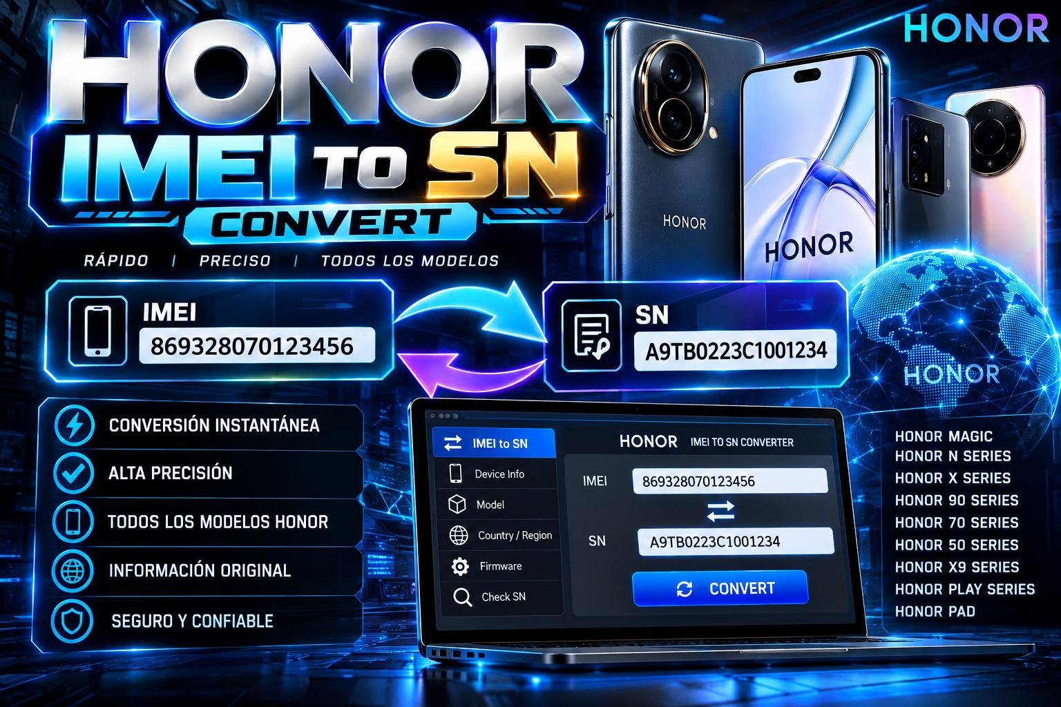 Honor imei To SN Convert with info instant ✅️