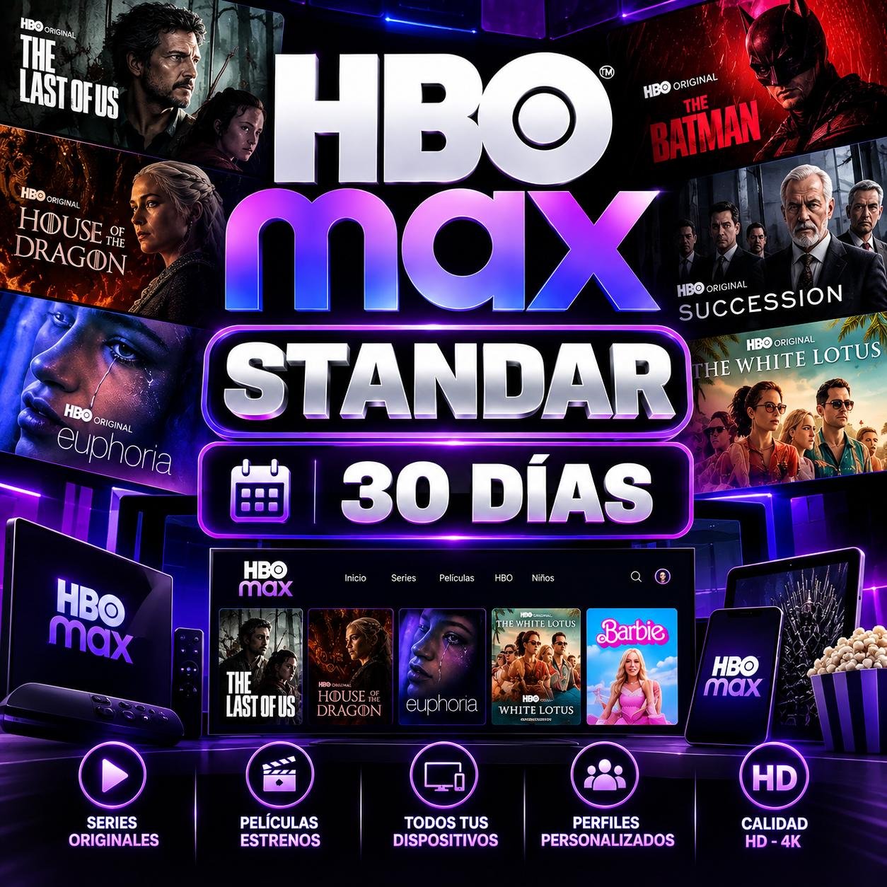 HBO MAX STANDAR [30 Dias] - [Cuenta Con 1 Perfil]