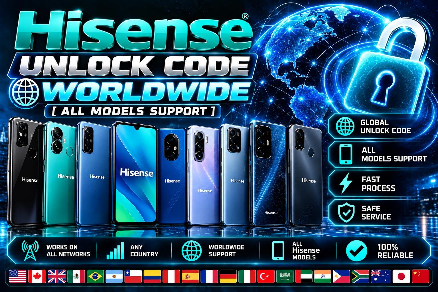 Hisense Unlock Code Worldwide -[All Models Support] [24/7]