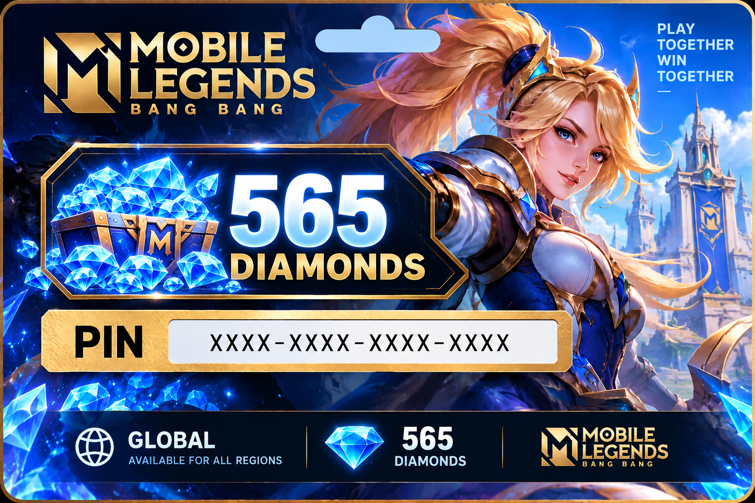 Mobile Legends Global 565 Diamonds  PIN