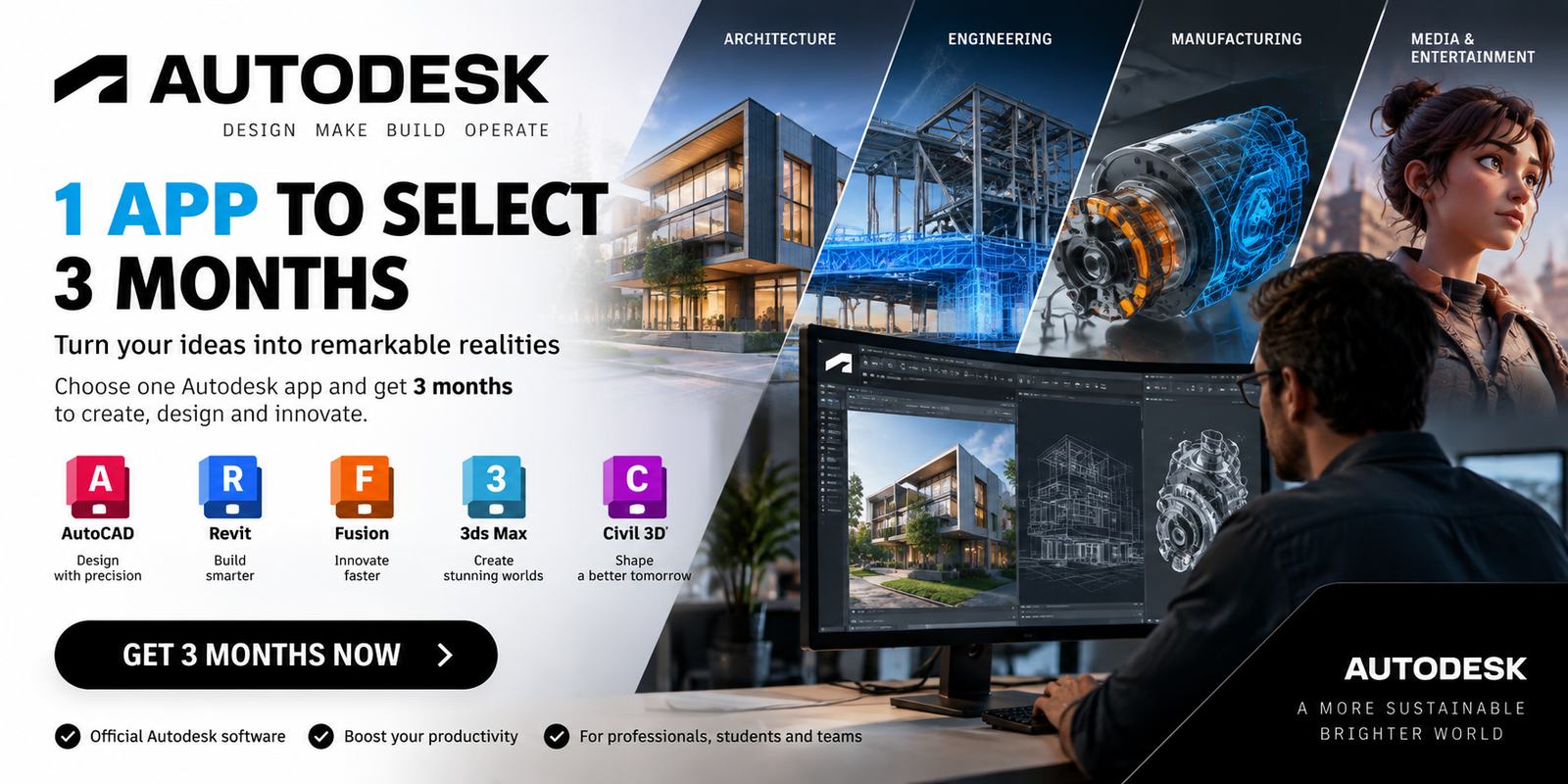AutoDESK - 1 App To Select ( 3 Months )