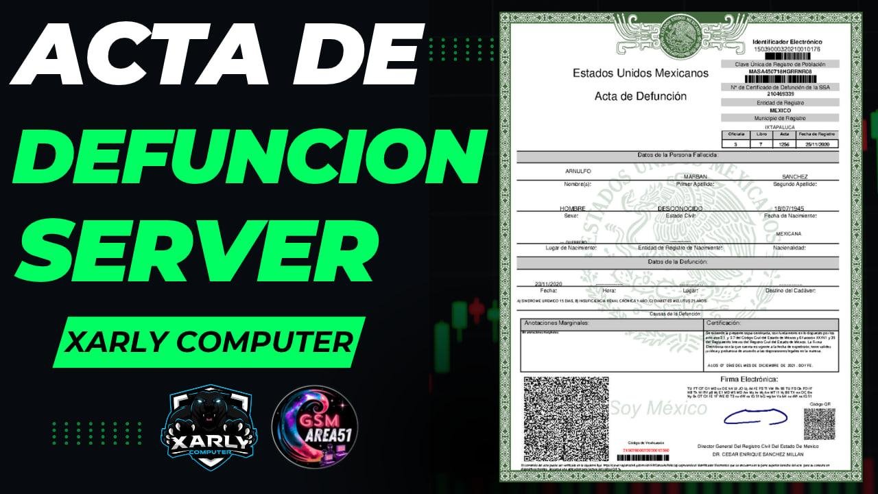 Acta de Defunción OFICIAL S2 