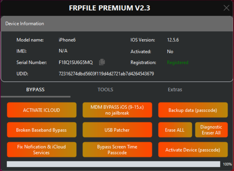 FRPFILE RAMDISK Bypass Passcode/ Disable iOS 11/12/13/14/15/16 without Jailbreak