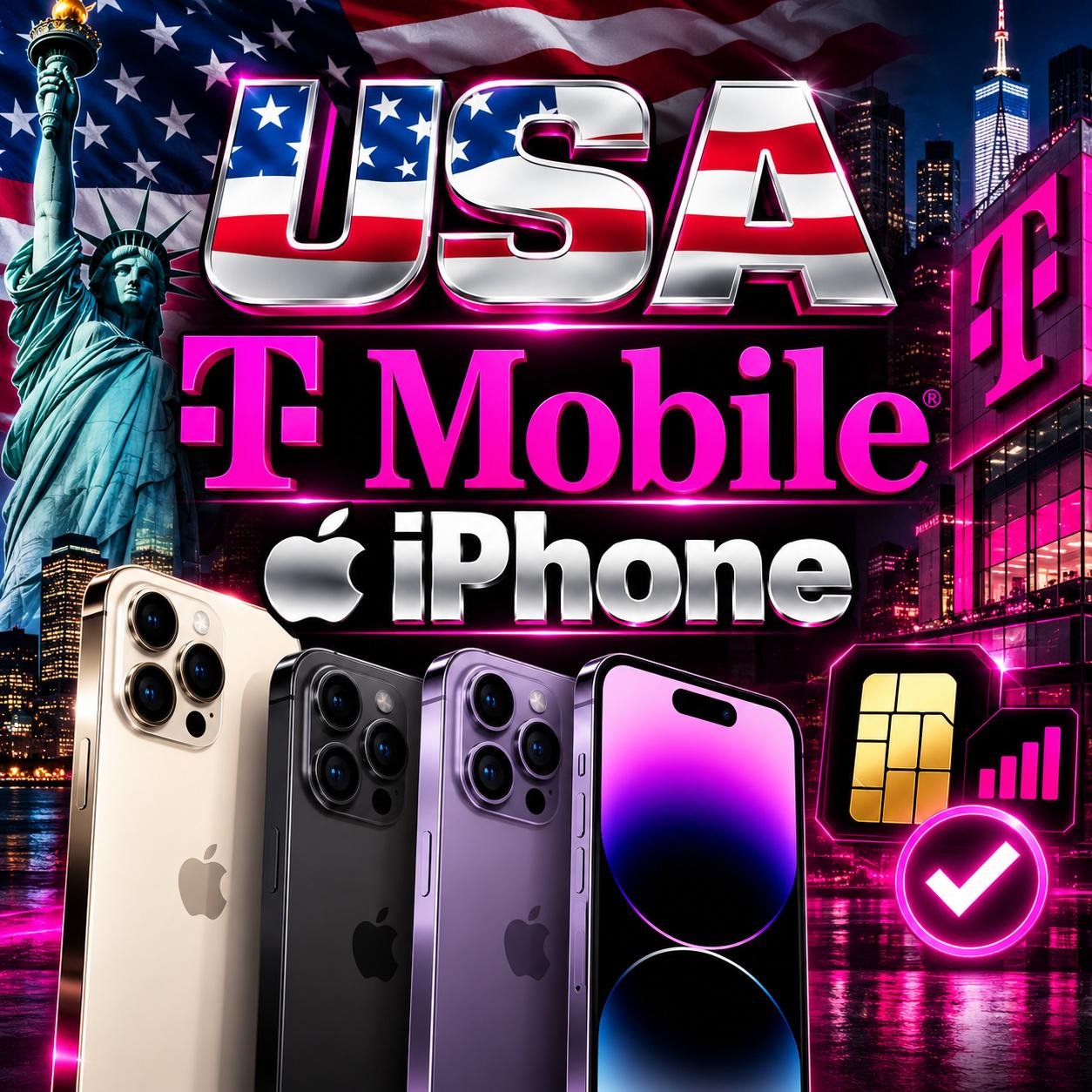 USA T-Mobile  - iPhone 14 Series Unlock (Clean, Fully Paid & Eligible) 1-10 Dias habiles