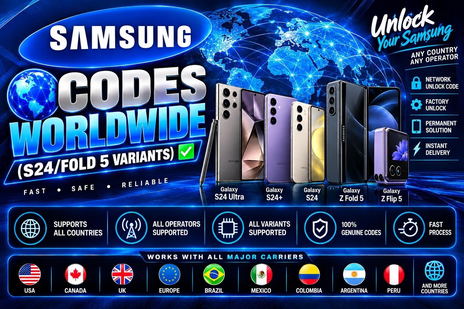 Samsung Codes WORLDWIDE (S24/FOLD 5 Variants) ✅ 