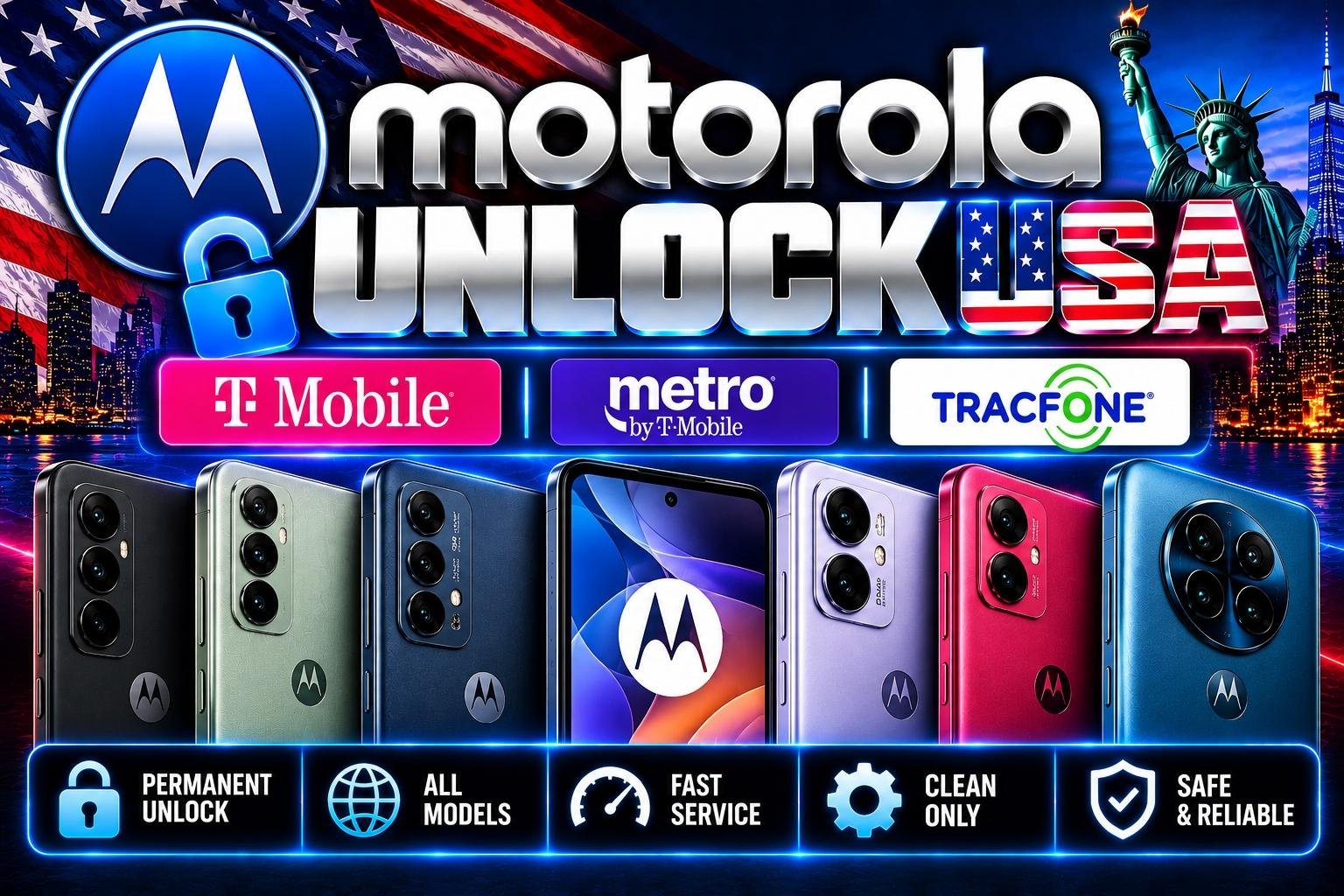 Motorola Unlock USA [T-Mobile | Metro | Tracfone] - Mediatek [  XT26... ]