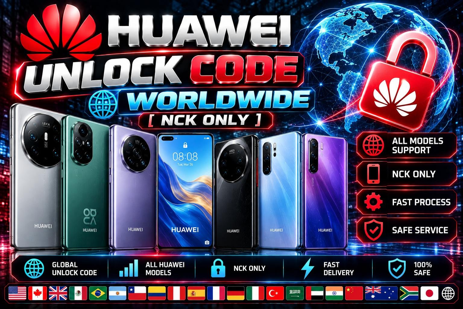 Huawei Unlock Code WorldWide [NCK Only] 